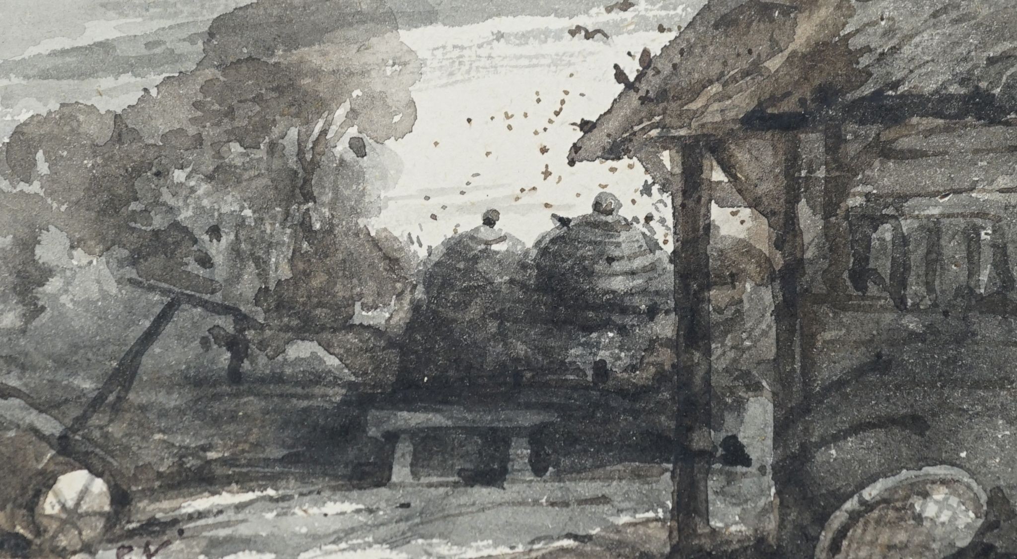 George Richard Vawser Snr. (1815-1888) - an album of 23 watercolour drawings, mainly monochrome landscapes, one signed and dated, 1830, largest 10 x 15cms.